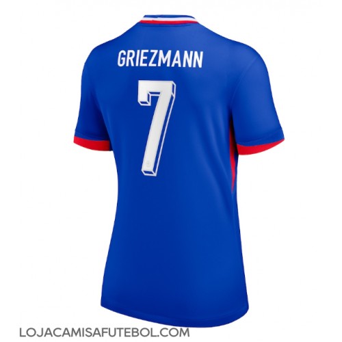 Camisa de Futebol França Antoine Griezmann #7 Equipamento Principal Mulheres Europeu 2024 Manga Curta